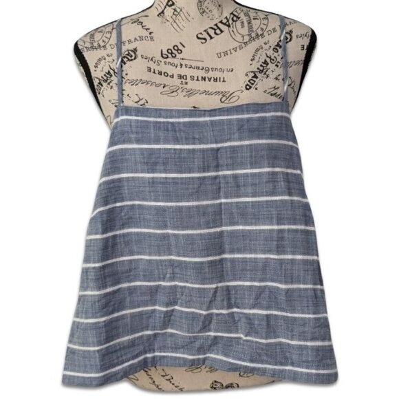 Universal Thread Flowy Spaghetti Strap Tank Top Blouse Striped Denim Size XXL 2X - Picture 1 of 6